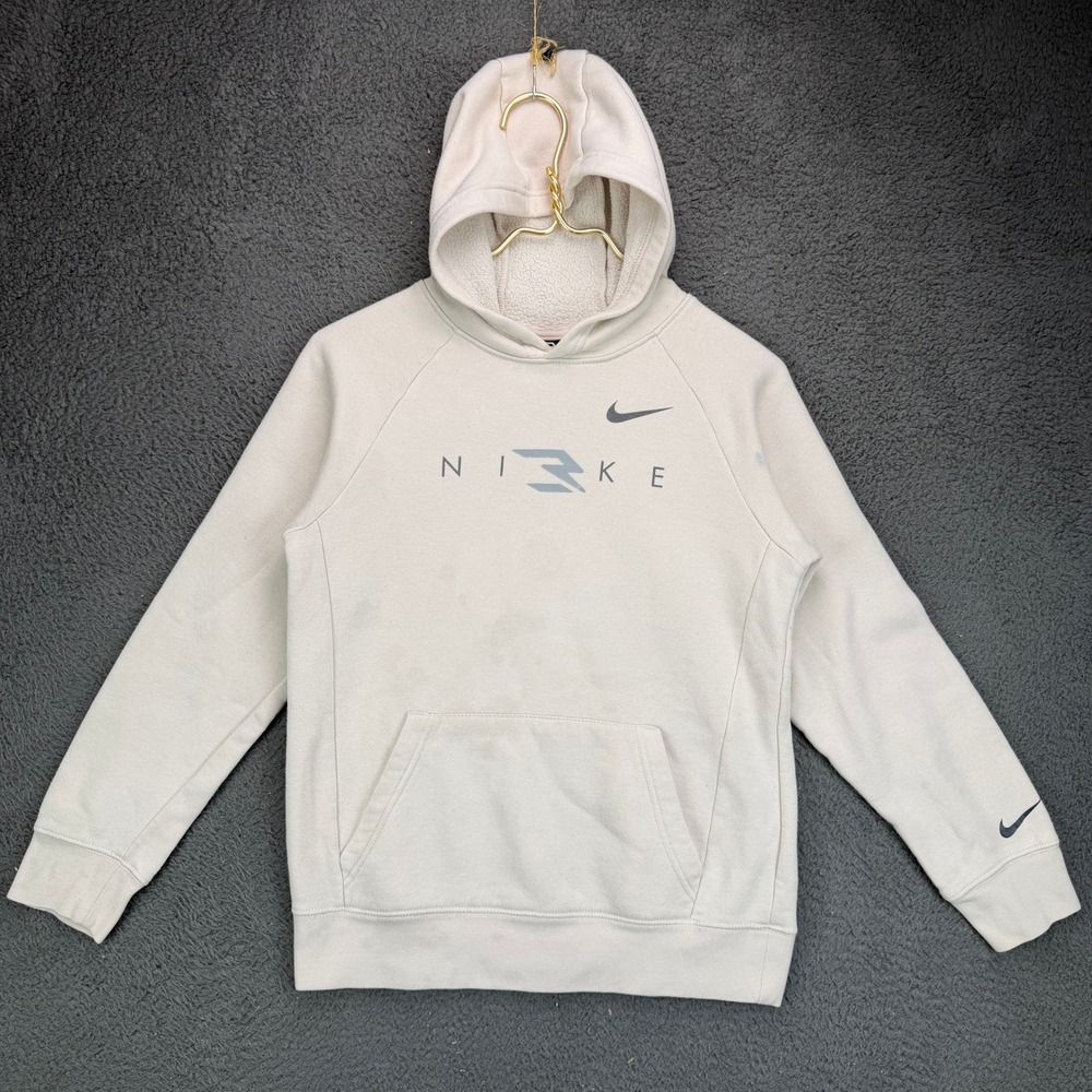 Nike 3 Brand Russell Wilson Kids Hoodie Cream L 12-13 Yrs Pullover Sweatshirt